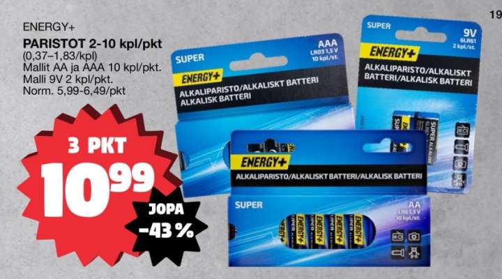 ENERGY+ PARISTOT 2–10 kpl/pkt