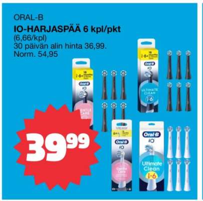 ORAL-B IO-HARJASPÄÄ 6 kpl/pkt