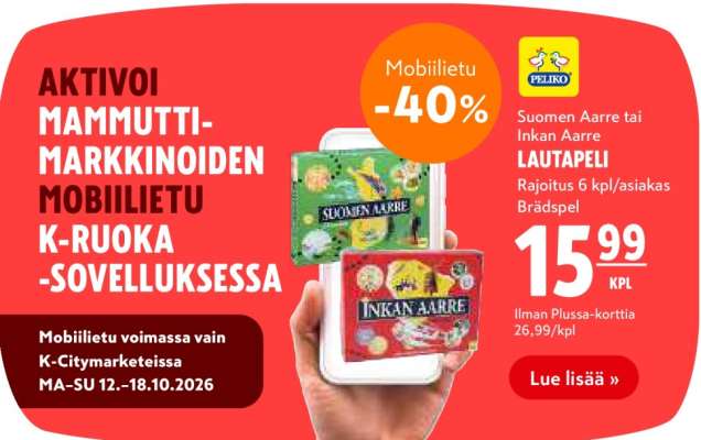 Suomen Aarre tai Inkan Aarre LAUTAPELI
