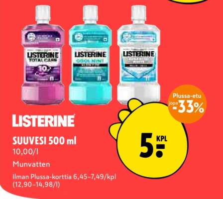 Listerine Suuvesi 500 ml