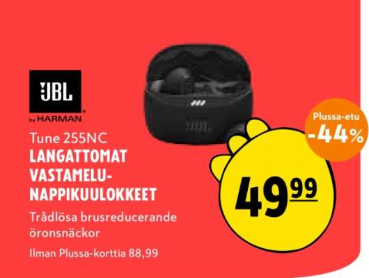 JBL Tune 255NC LANGATTOMAT VASTAMELU-NAPPIKUULOKKEET