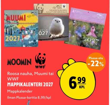 Roosa nauha, Muumi tai WWF MAPPIKALENTERI 2027