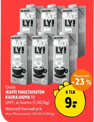 Oatly iKAFFE MAUSTAMATON KAURAJUOMA 1 l