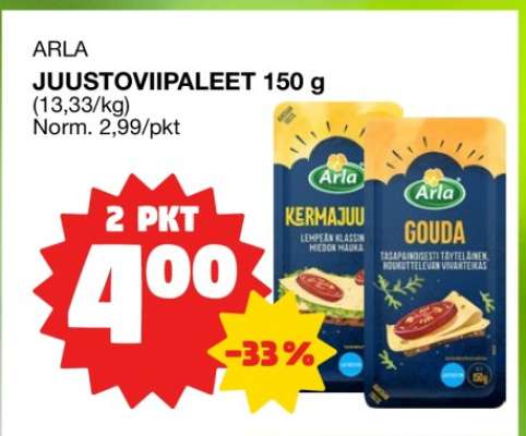 Arla JUUSTOVIIPALEET 150 g