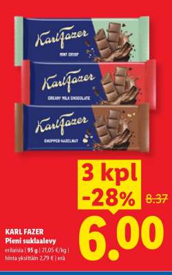 KARL FAZER Pieni suklaalevy