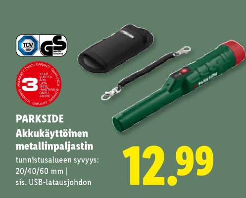 PARKSIDE Akkukäyttöinen metallinpaljastin