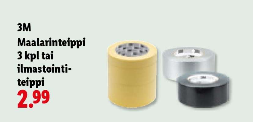 3M Maalarinteippi 3 kpl tai ilmastointiteippi