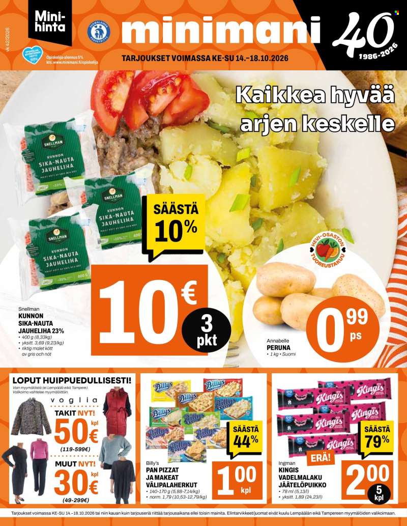 Minimani tarjoukset  - 14.10.2026 - 18.10.2026.