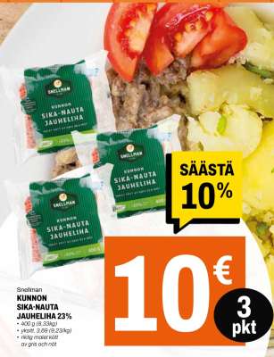 Snellman Kunnon Sika-nauta jauheliha 23%