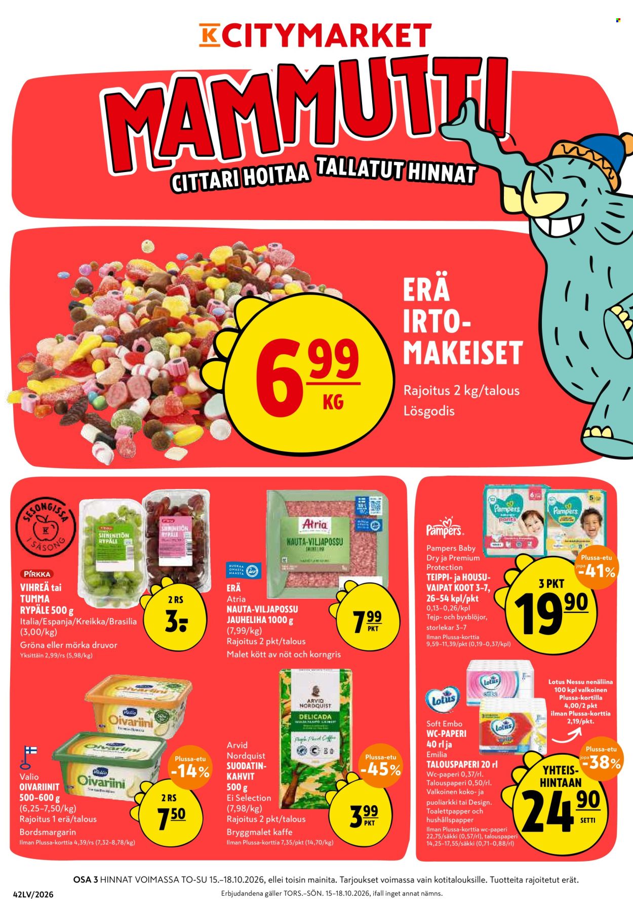 K-citymarket tarjoukset - 15.10.2026 - 18.10.2026. Sivu 1