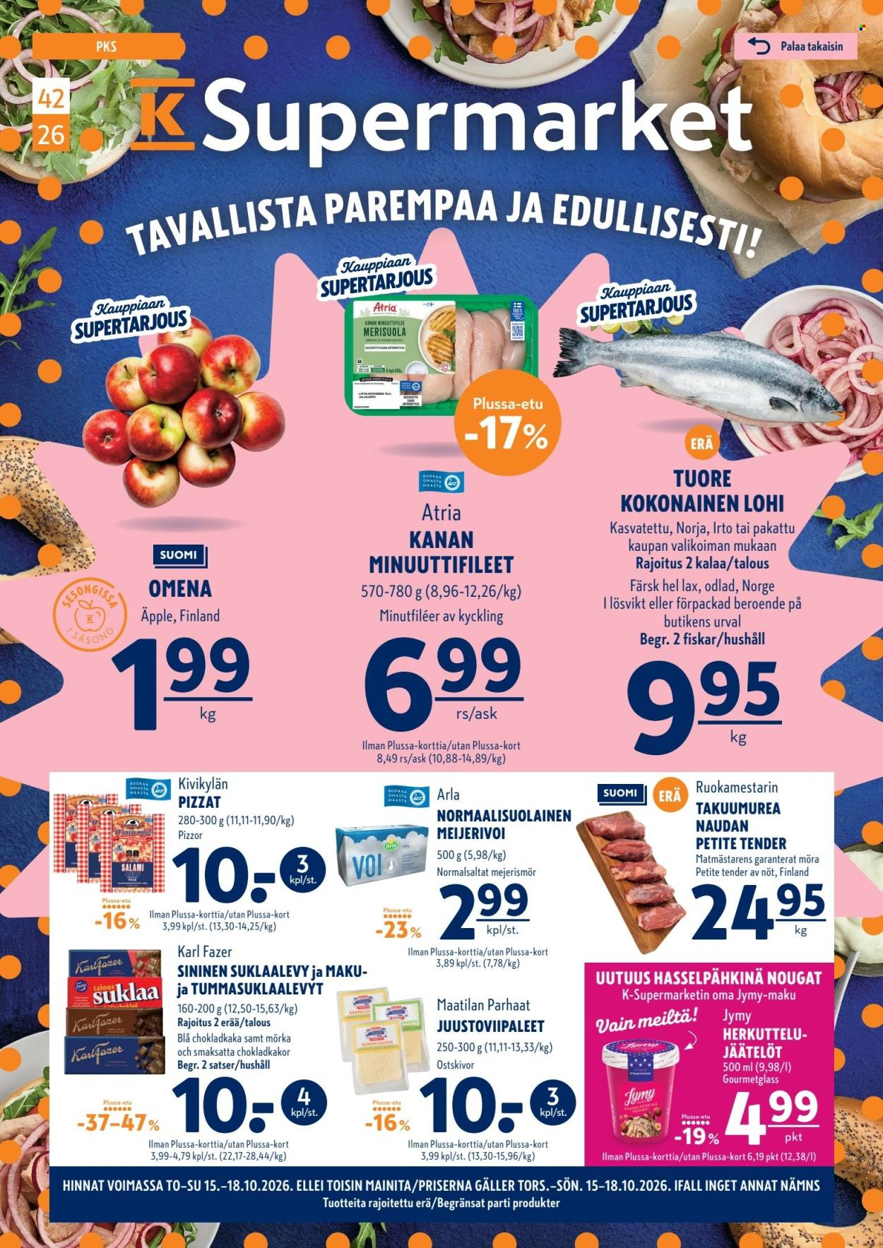 K-Supermarket tarjoukset - 15.10.2026 - 18.10.2026. Sivu 1
