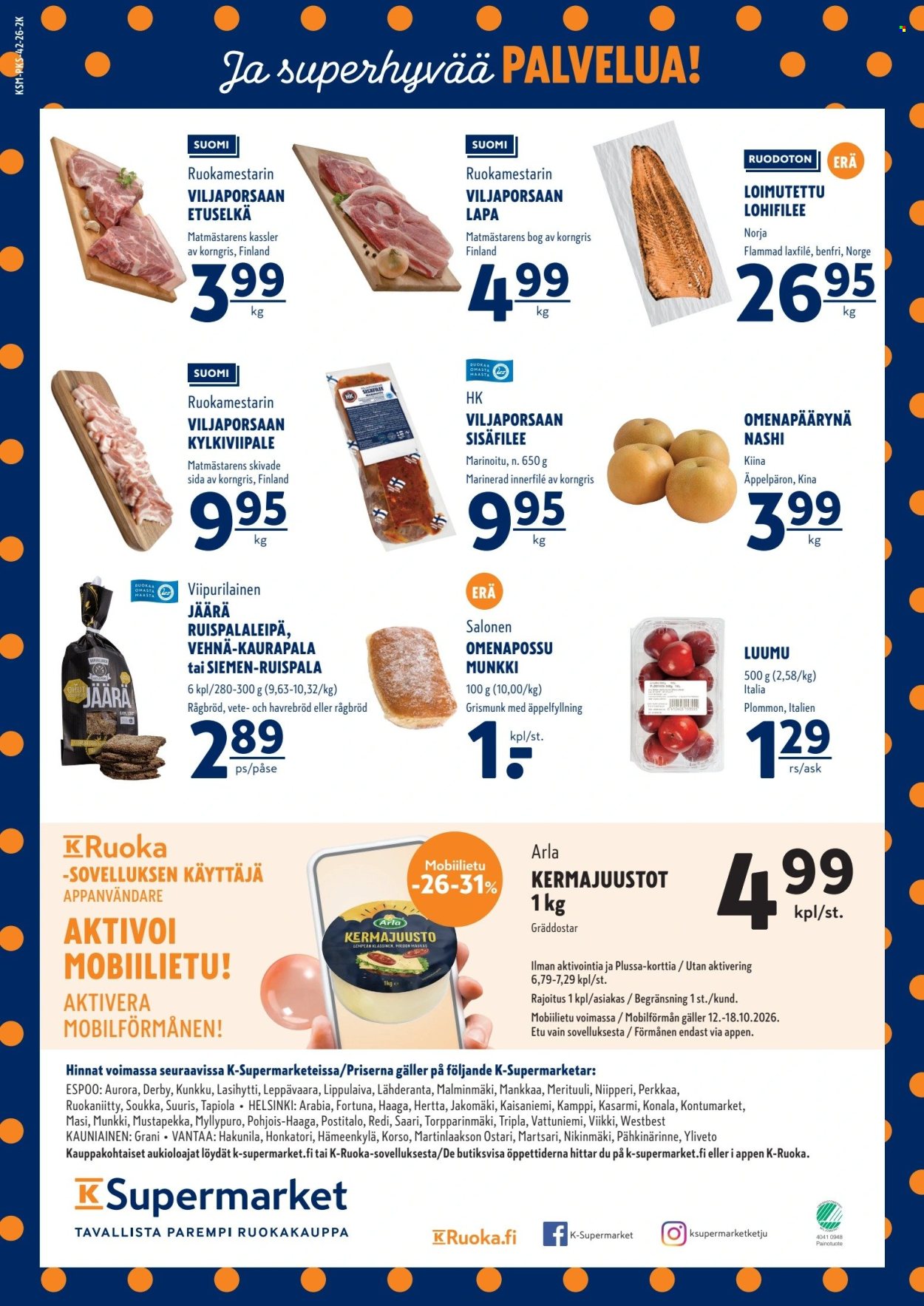K-Supermarket tarjoukset - 15.10.2026 - 18.10.2026. Sivu 4