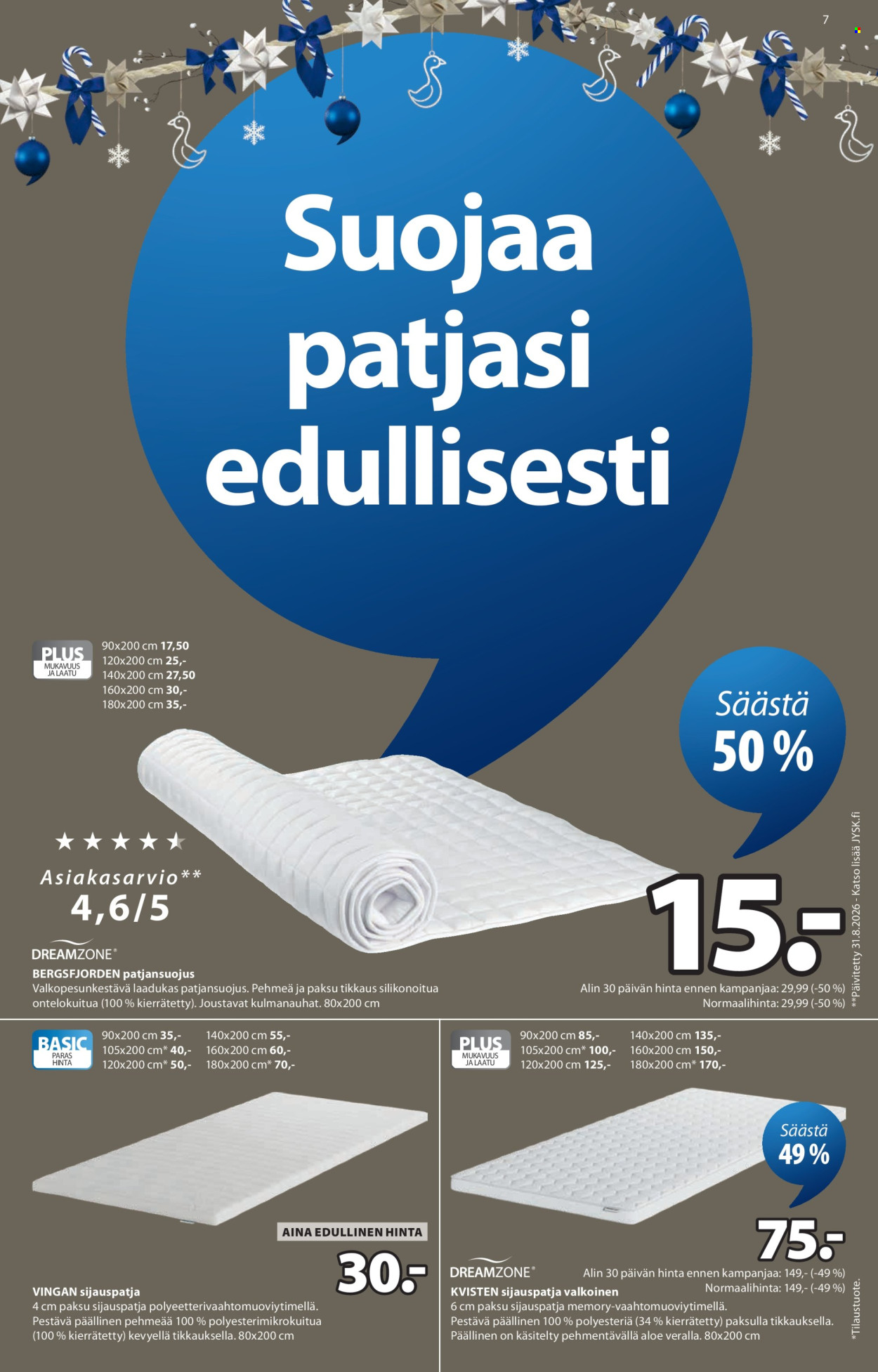 JYSK tarjoukset - 15.10.2026 - 29.11.2026. Sivu 7