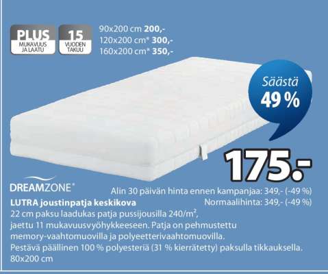 DREAMZONE LUTRA joustinpatja keskikova