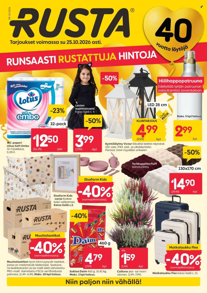 Rusta tarjoukset  - 19.10.2026 - 25.10.2026.