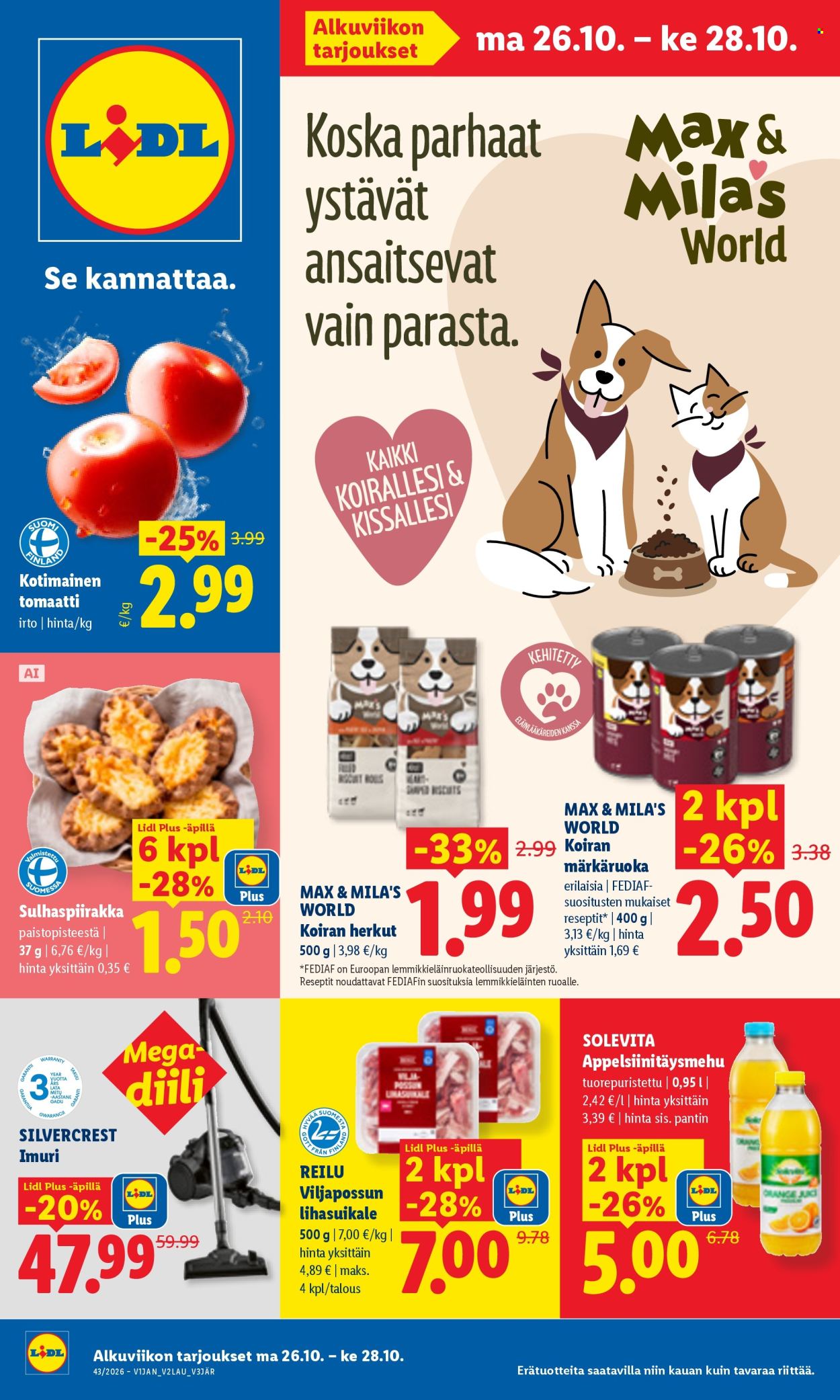 Lidl tarjoukset - 26.10.2026 - 28.10.2026. Sivu 1