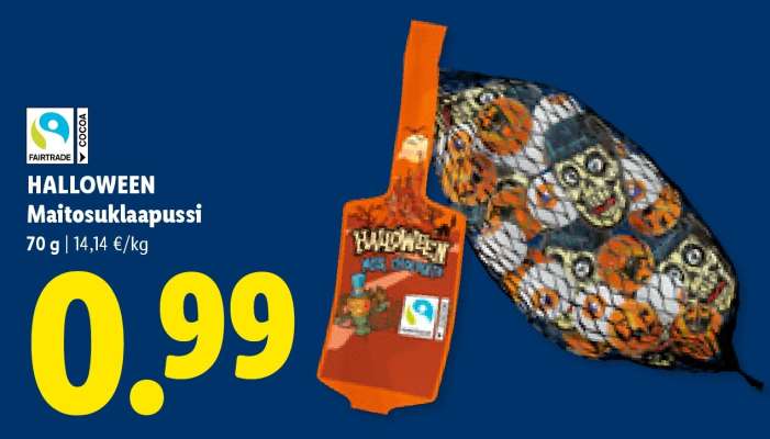 Halloween Maitosuklaapussi