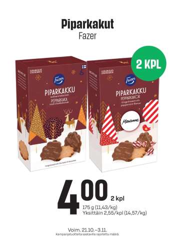 Prisma tarjoukset  - 21.10.2026 - 03.11.2026.