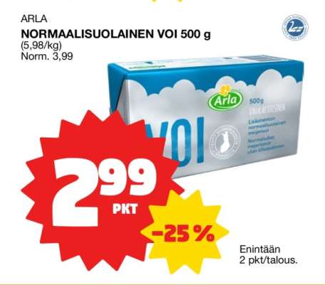 ARLA NORMAALISUOLAINEN VOI 500 g