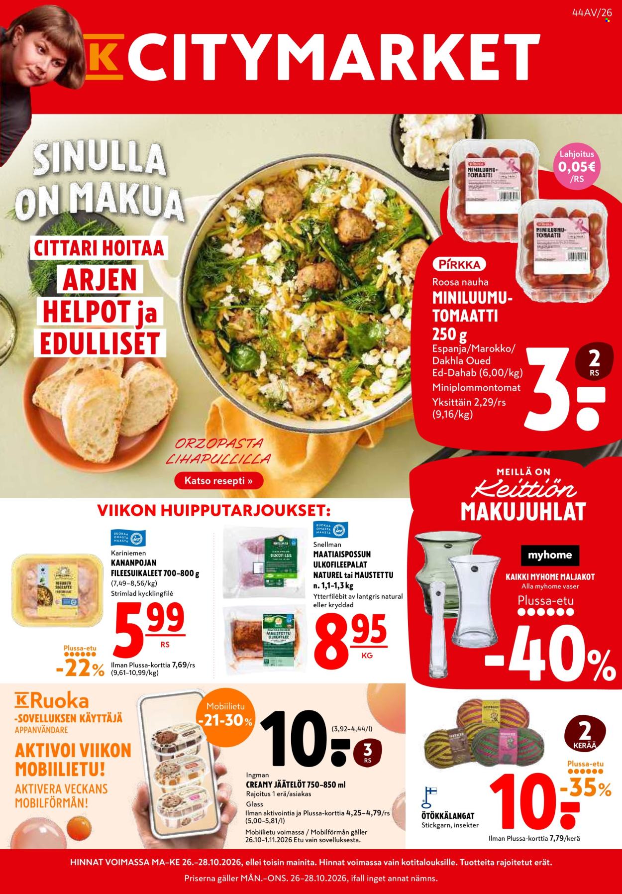 K-citymarket tarjoukset - 26.10.2026 - 28.10.2026. Sivu 1