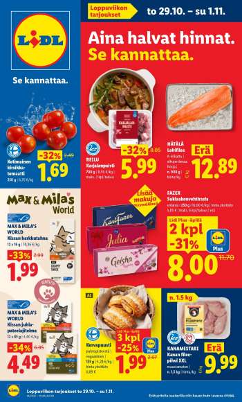 Lidl tarjoukset  - 29.10.2026 - 01.11.2026.