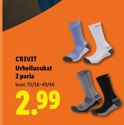 CRIVIT Urheilusukat 2 paria