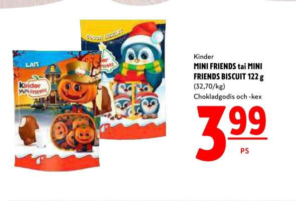 Kinder MINI FRIENDS tai MINI FRIENDS BISCUIT 122 g