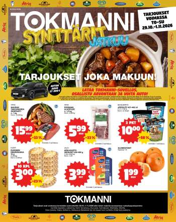 Tokmanni tarjoukset  - 29.10.2026 - 01.11.2026.