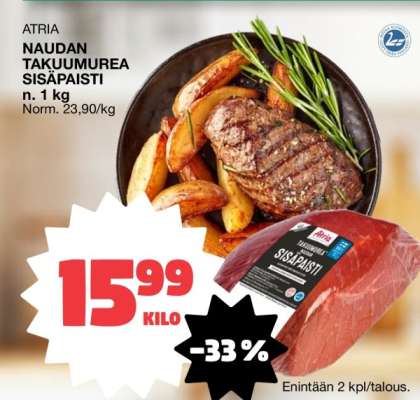 Atria Naudan Takuumurea Sisäpaisti
