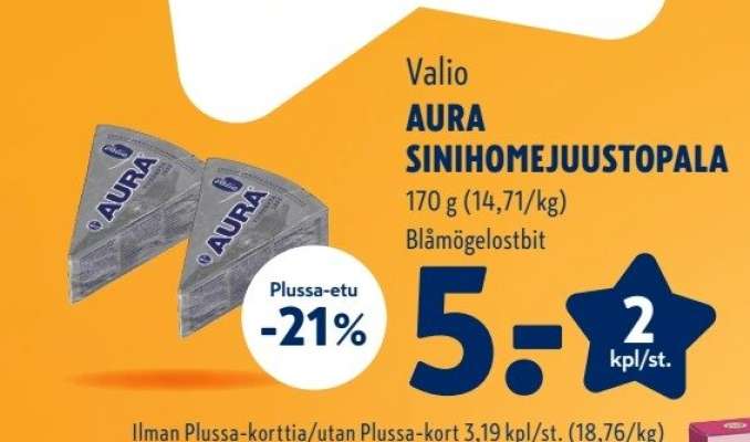 Valio AURA SINIHOMEJUUSTOPALA