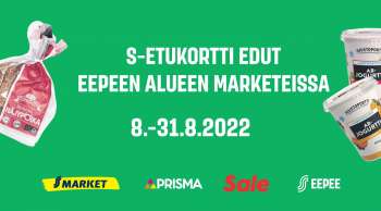 S-market tarjoukset  - 08.08.2022 - 31.08.2022.