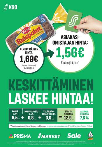 S-market tarjoukset - KESKITTÄMINEN LASKEE HINTAA!