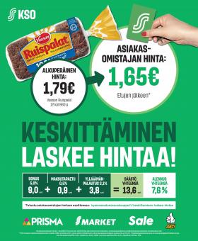 S-market - KESKITTÄMINEN  LASKEE HINTAA!